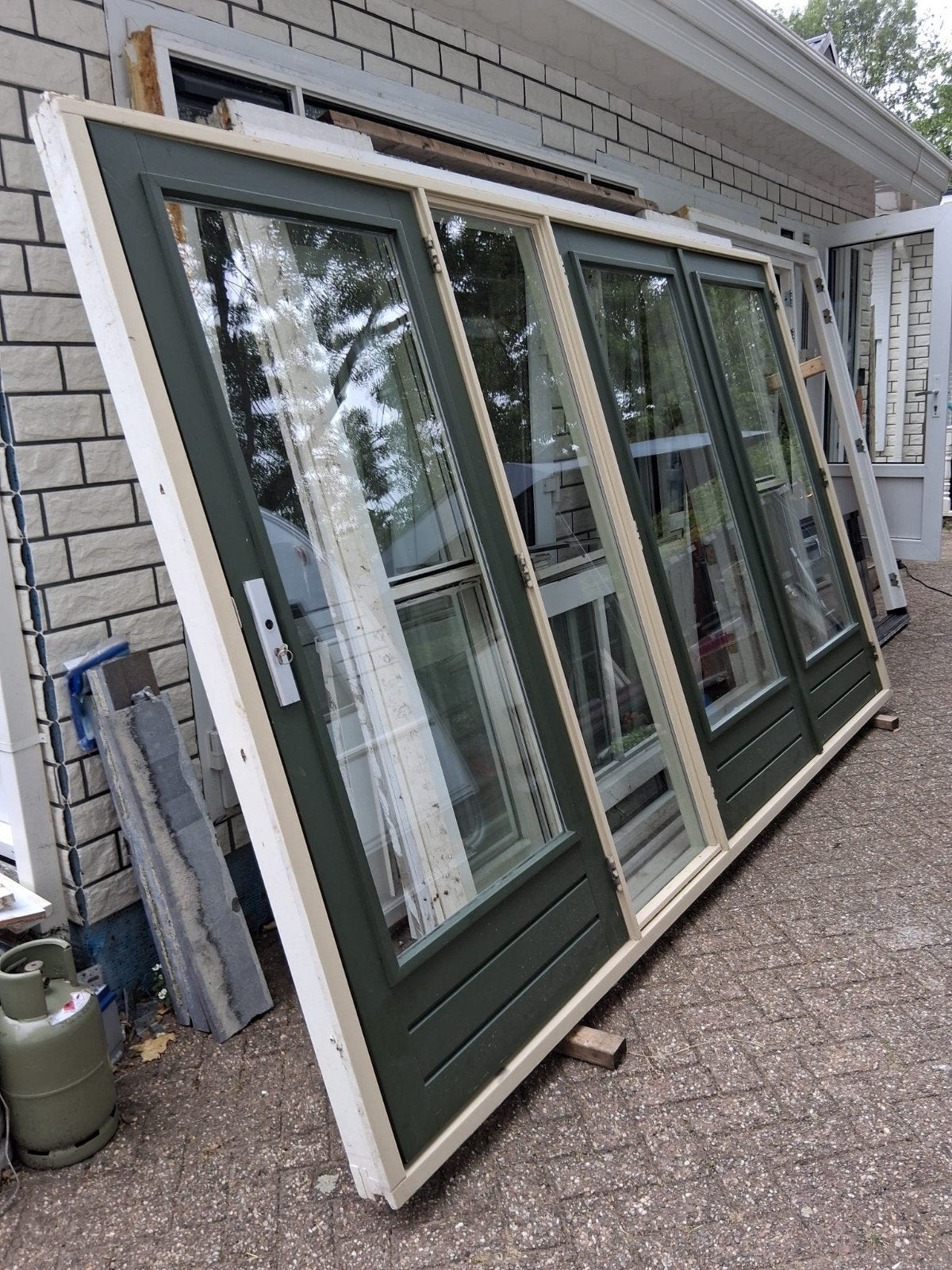 Tuindeuren met zij deur, Ophalen, Deurkozijn, 225 cm of meer, Zo goed als nieuw