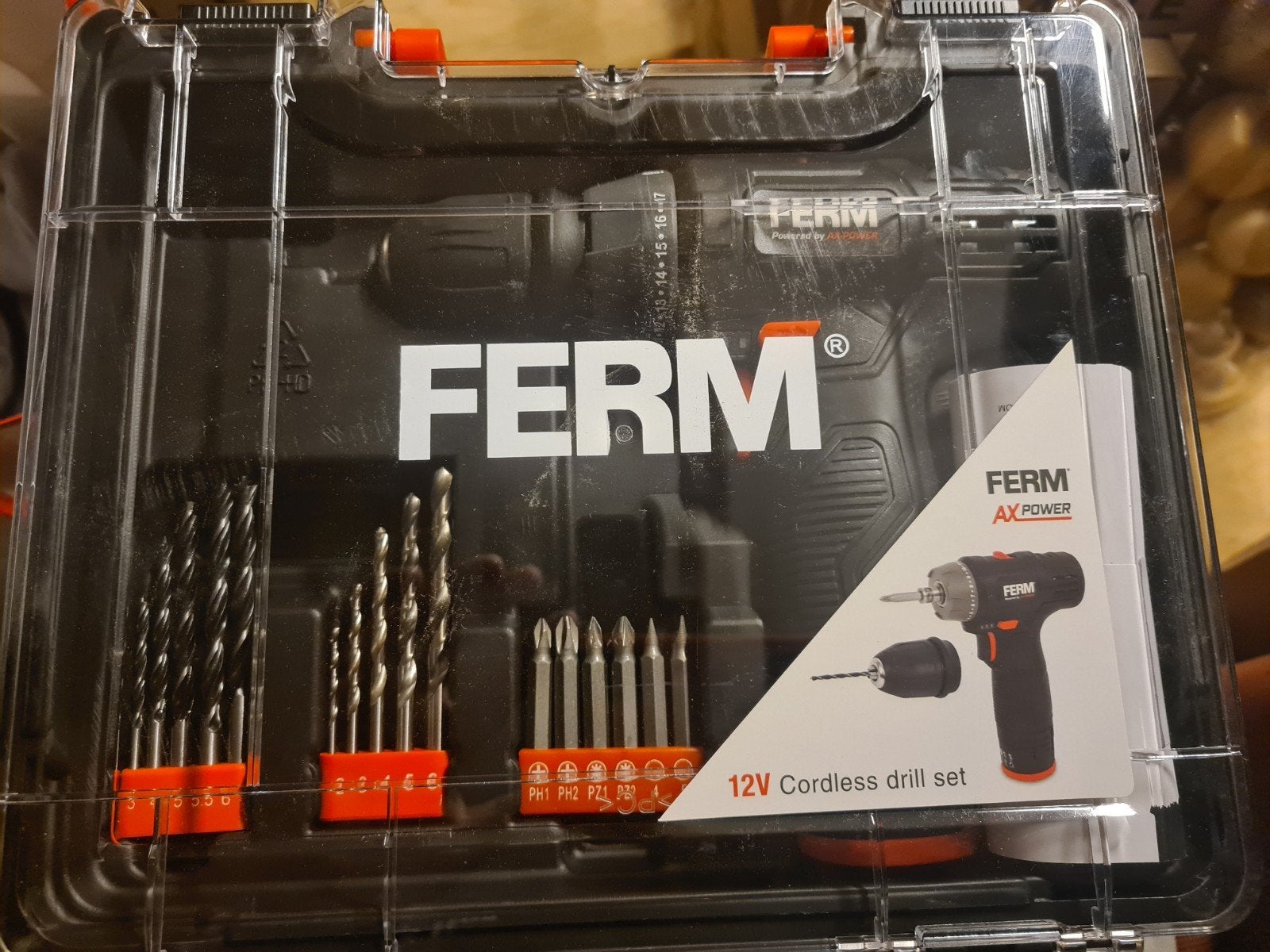 Ferm ax-power draadloze boormachine set, Ophalen of Verzenden, Nieuw, Boormachine