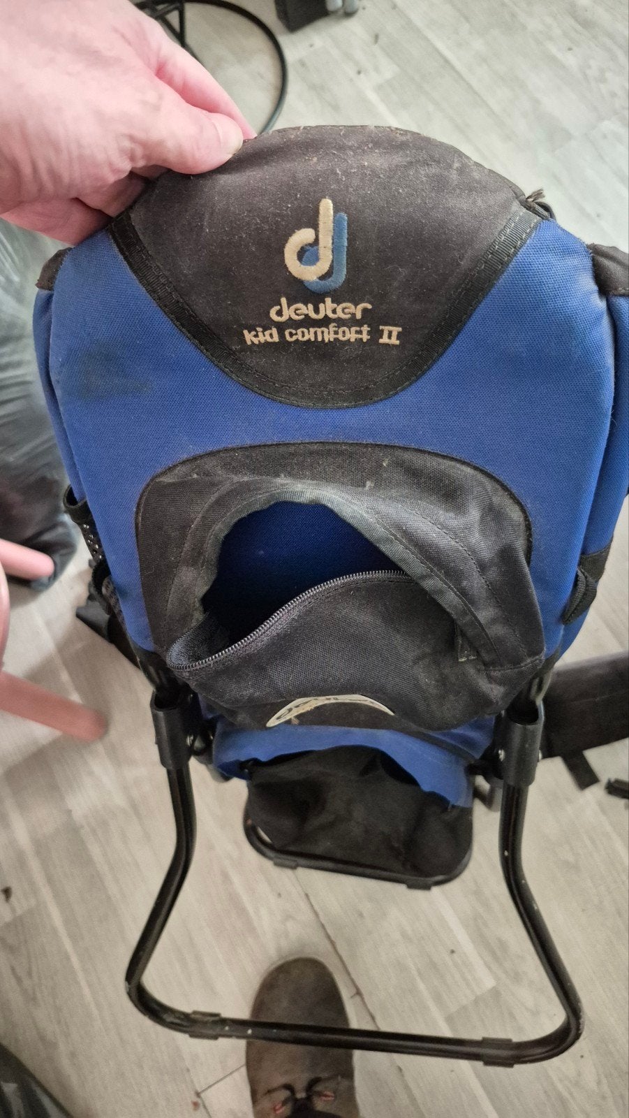 Deuter Kid Comfort II Draagzak - Blauw/Zwart, Gebruikt, Rug, Draagzak, Ophalen
