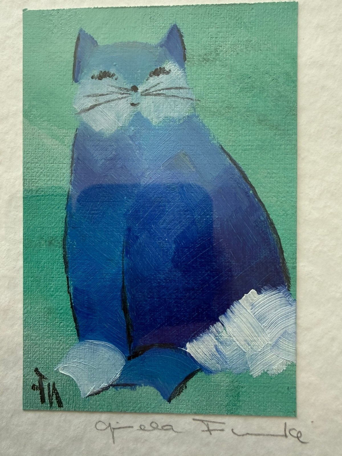 Gisela Funke schilderij poes kat, Ophalen of Verzenden