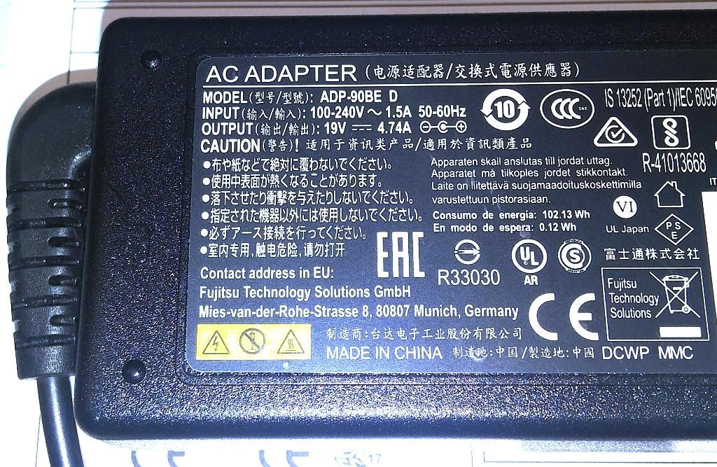 Fujitsu CP531954-01 19V 4.74A 90W Adapter Delta ADP-90BE D, Ophalen of Verzenden, Nieuw, Fujitsu-Siemens