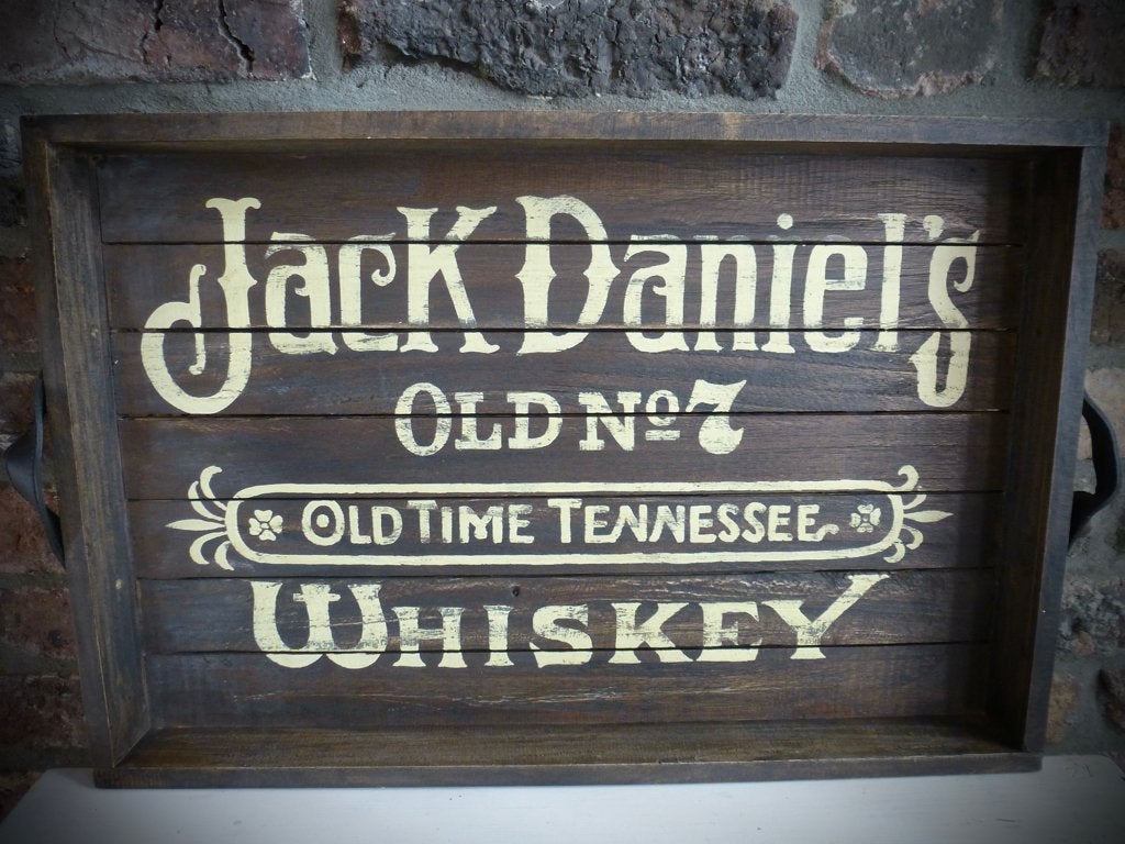 Houten dienblad / bord / Jack Daniel's Tennessee whiskey, Handgemaakt, Ophalen of Verzenden, Zo goed als nieuw, B6