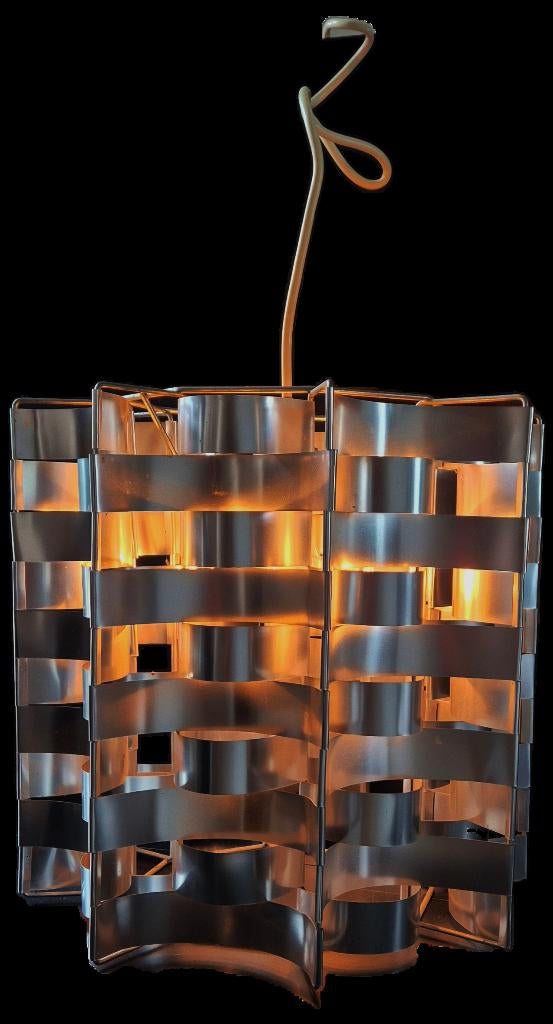 Fantastische grote vintage Max Sauze design hanglamp, Ophalen of Verzenden, Gebruikt, Metaal