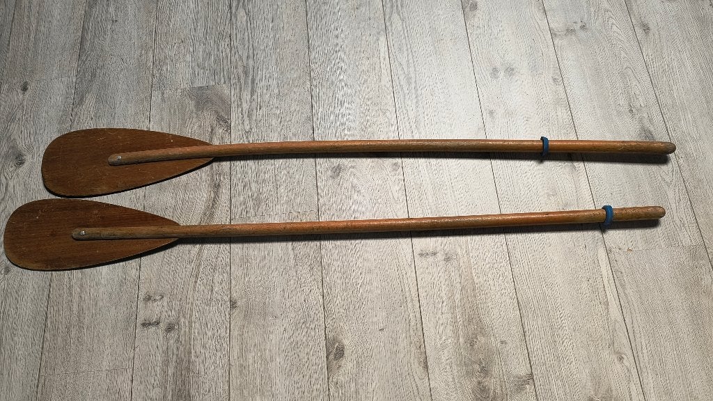 Houten peddels, Watersport en Boten, Peddels, Ophalen, Gebruikt, Enkelbladige peddel