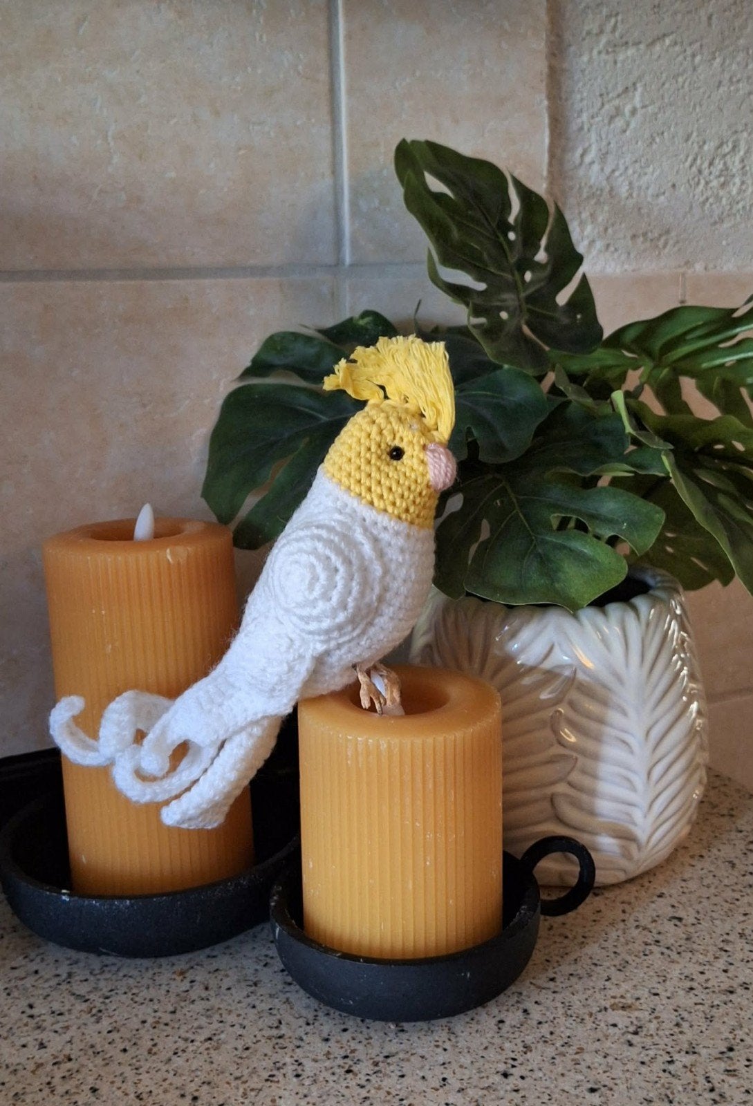 Decoratie Witte Valkparkiet parkiet vogel, Ophalen of Verzenden, Nieuw