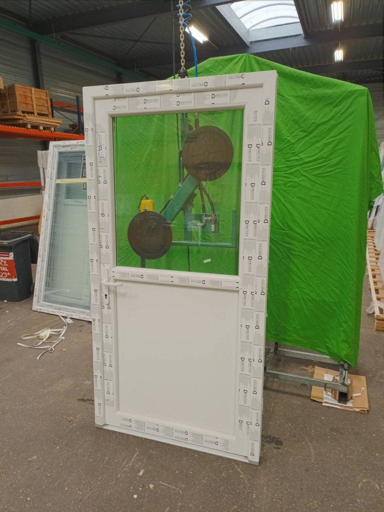 Kunststof Buitendeur 1/2glas  b112 x h220 cm -2050-, Kunststof, 215 cm of meer, Niet ingevuld, Nieuw