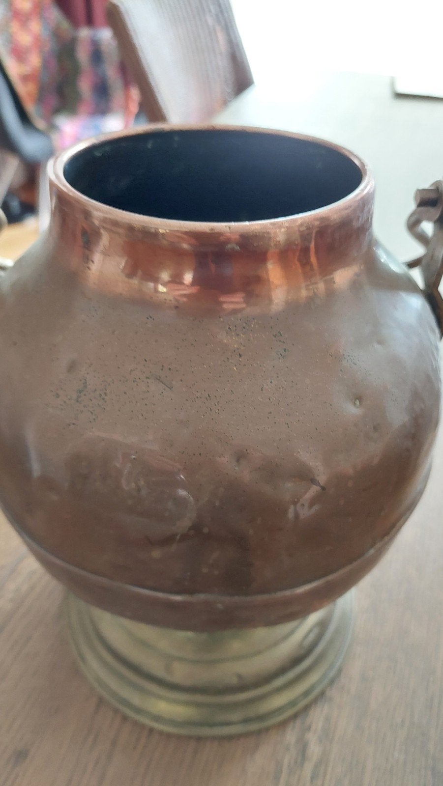 Antieke Koperen Waterkoker / Samovar met Porseleinen Handvat, Ophalen of Verzenden, Koper