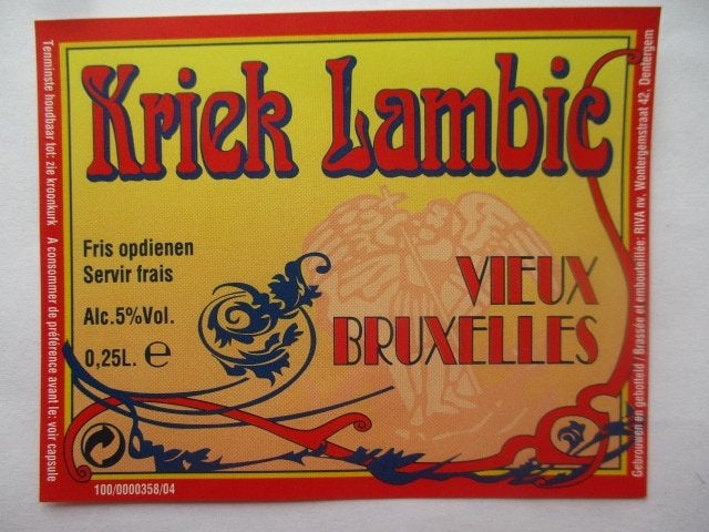 bieretiket Belgie 9-7 (E12) liefmans (riva), Ophalen of Verzenden, Gebruikt, Overige typen, Overige merken