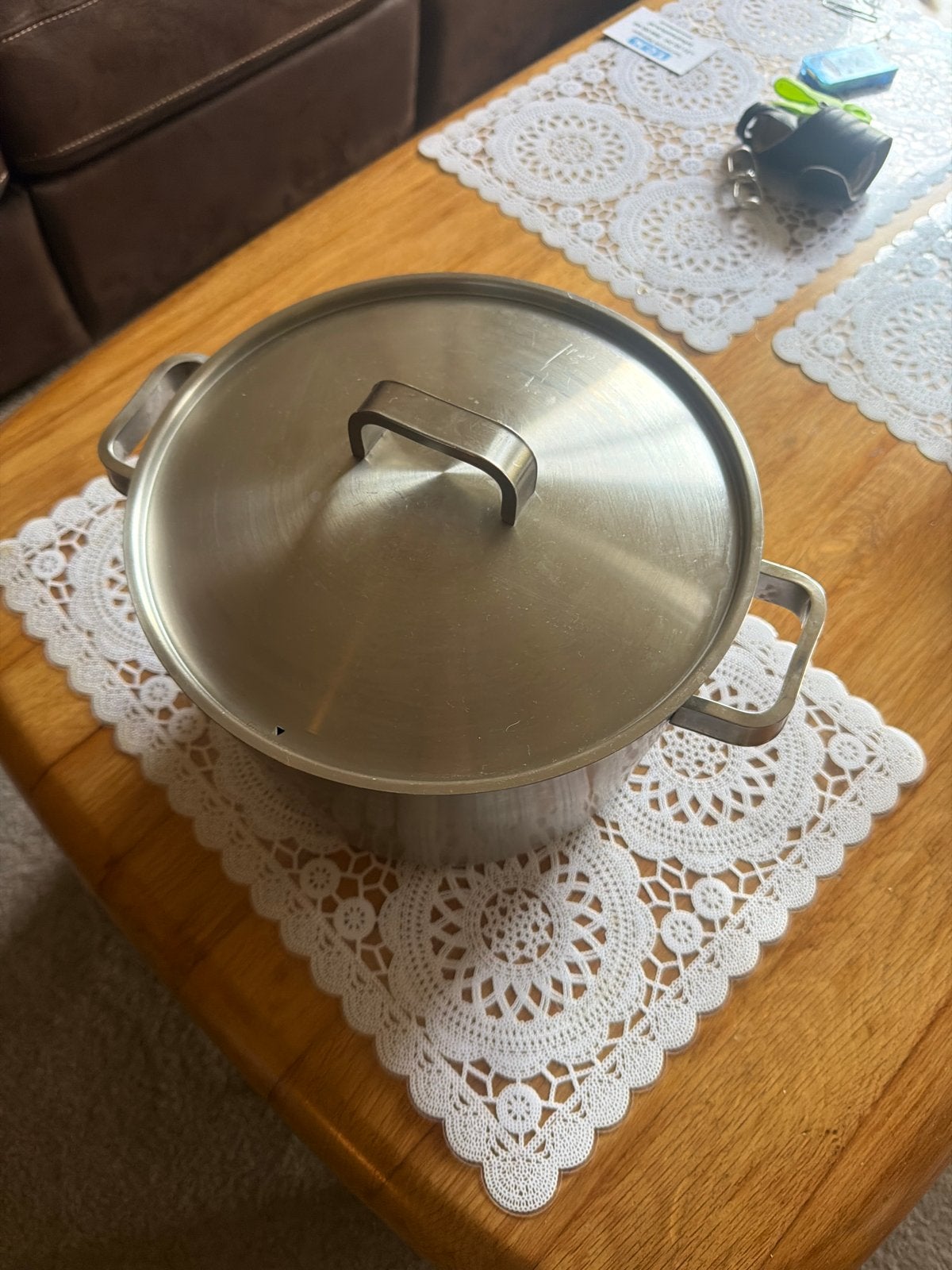 Roestvrijstalen kookpan met deksel, Huis en Inrichting, Ophalen, Gebruikt, Met deksel, Rvs
