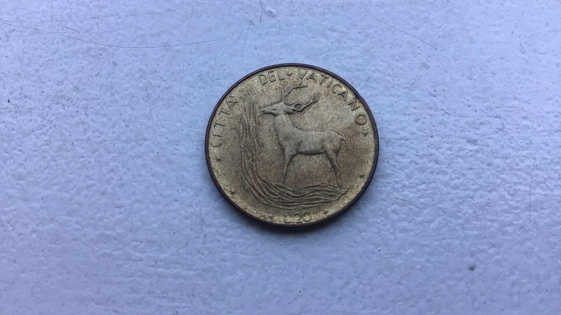 Vaticaan 20 lire 1977., Ophalen of Verzenden, Overige landen