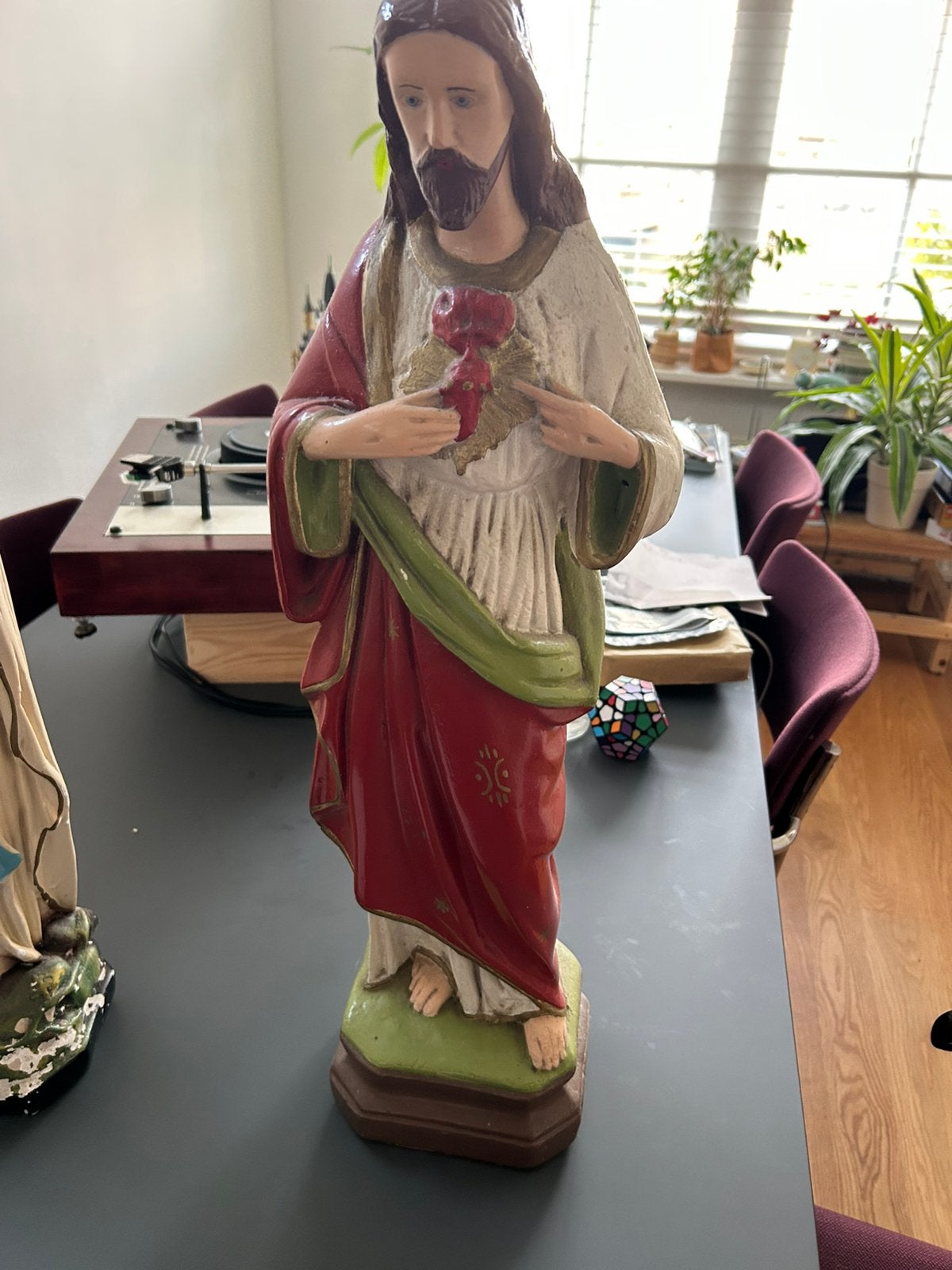 Religieuze beelden Jezus en Maria – set van 2, Antiek en Kunst, Ophalen of Verzenden