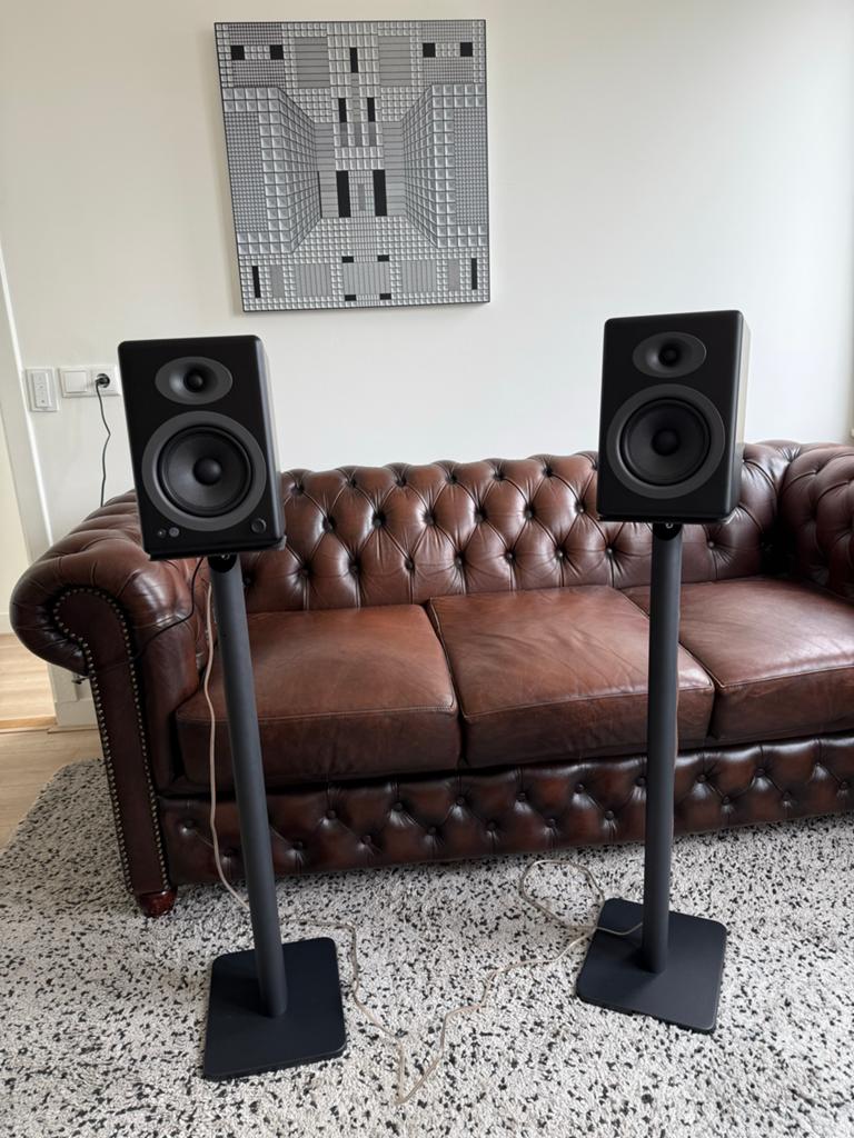 Audioengine 5+ (A5+) actieve luidsprekers - Zwart, Zo goed als nieuw, 120 watt of meer, Front, Rear of Stereo speakers, Ophalen