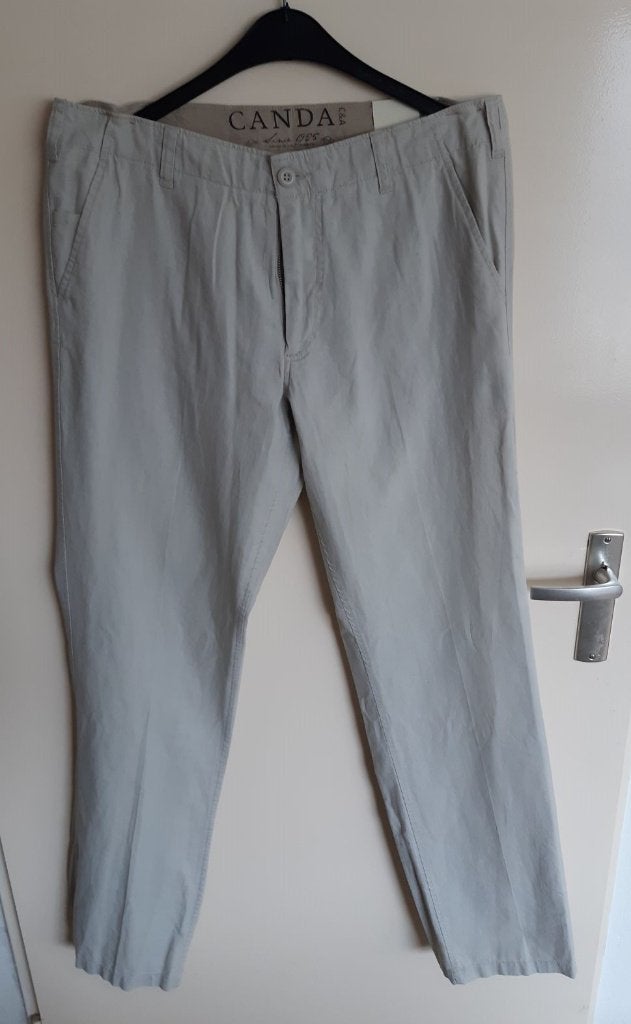 Nieuwe linnen-katoenen heren broek Canda, Kleding | Heren, Maat 48/50 (M), Beige, Nieuw, Ophalen of Verzenden