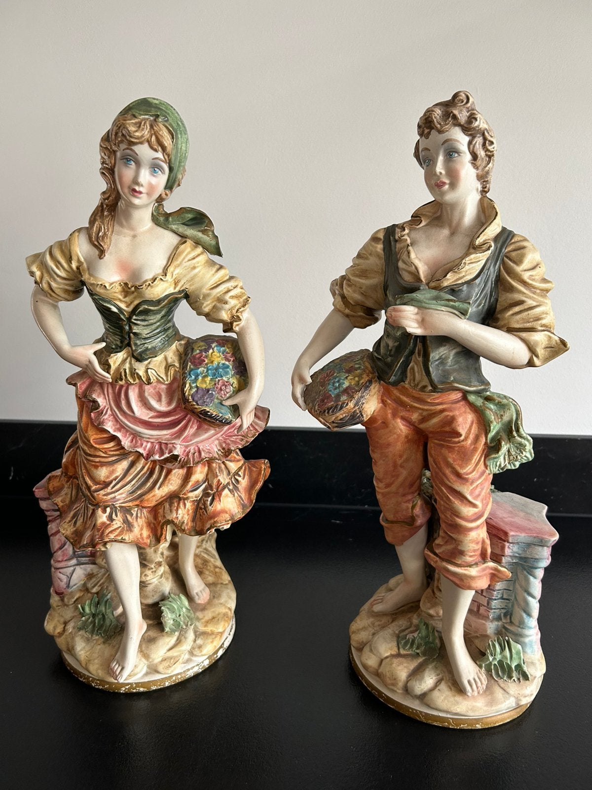 2 prachtige Capodimonte beelden 46 cm, Ophalen