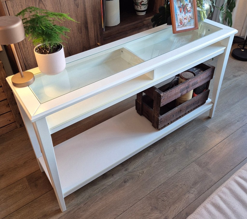 Bijtafel Liatorp met glazen blad, Ophalen, 100 tot 150 cm, Nieuw, Overige houtsoorten