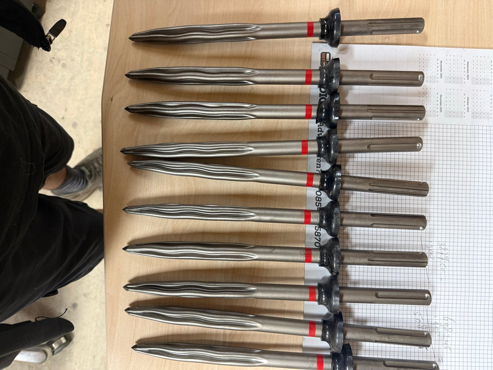 Set van 10 HILTI SDS-Max puntbeitels - Nieuw, Doe-het-zelf en Verbouw, Ophalen of Verzenden, Nieuw, Beitel, Overige merken