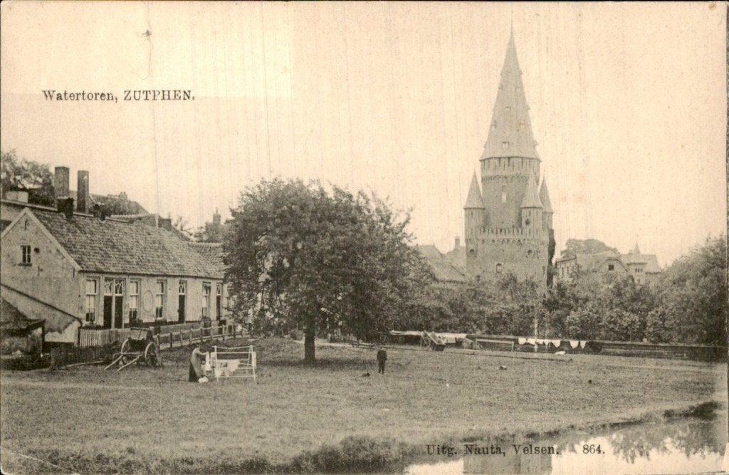 Zutphen - Watertoren - Parkzicht, Verzamelen, Ophalen of Verzenden, Voor 1920, Ongelopen, Gelderland