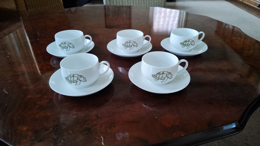 Rare Vintage 1938 Hutschenreuther Tirschenreuth Set of 5, Verzenden, Glas, Overige stijlen, Bord(en)