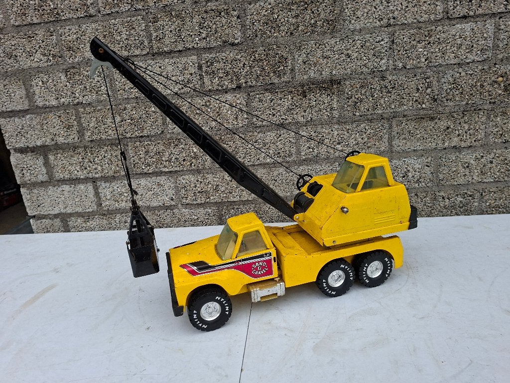 schitterende blikken nylint road builder kraanwagen 1967, Ophalen of Verzenden, Zo goed als nieuw