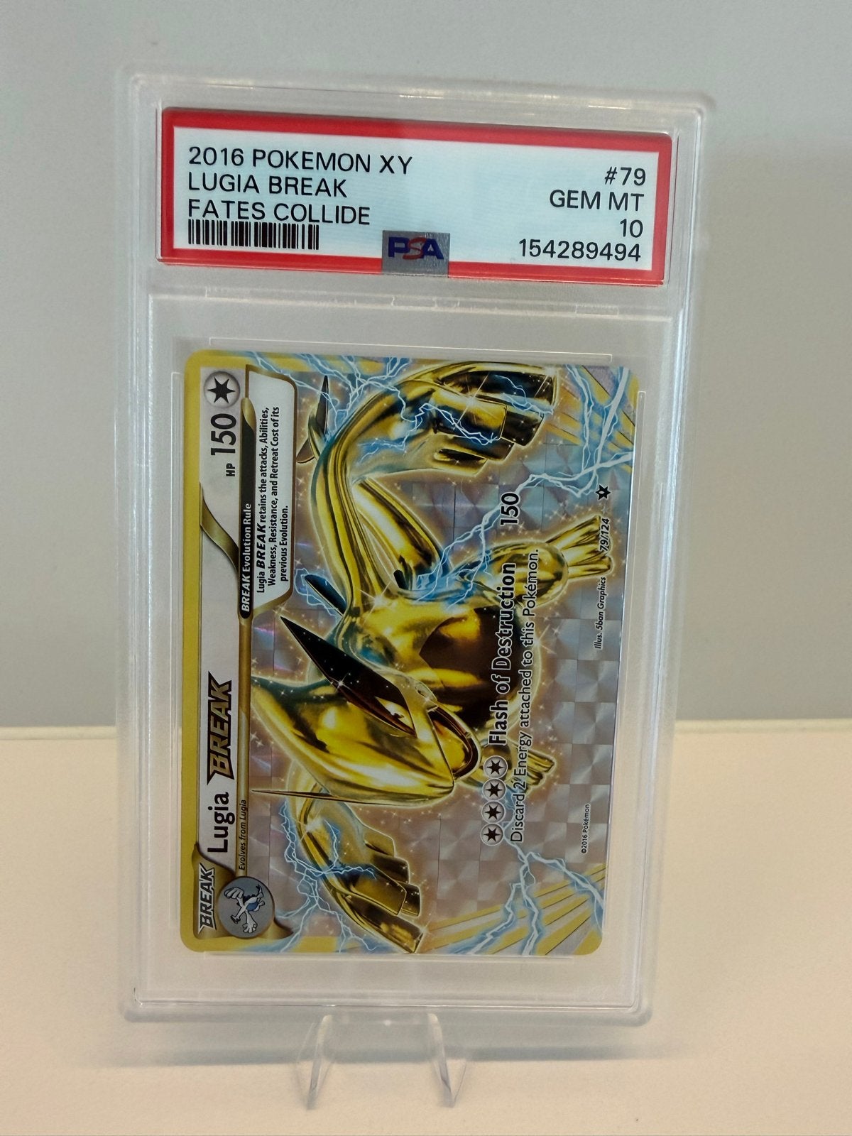 Lugia BREAK 2016 Pokémon XY Fates Collide PSA 10 GEM MT, Ophalen of Verzenden, Nieuw, Losse kaart, Foil