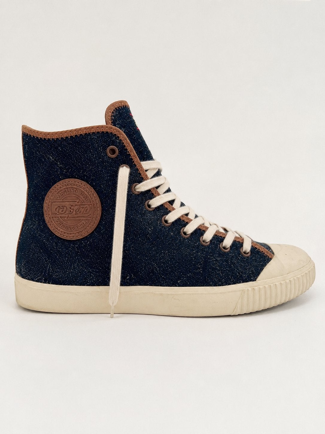 Onitsuka Tiger high-top sneakers denim look maat 45, Ophalen of Verzenden, Gedragen, Blauw, Sneakers of Gympen