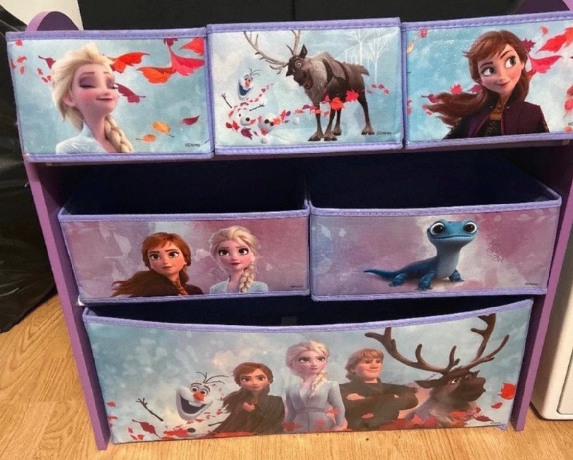 Frozen Opbergrek met 6 Stoffen Opbergmanden, Ophalen of Verzenden, Gebruikt