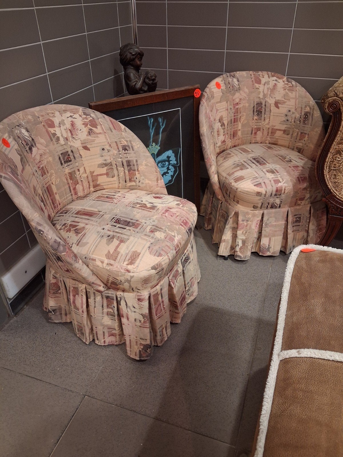 set van 2 brocante vintage baby fautuils €50, Ophalen