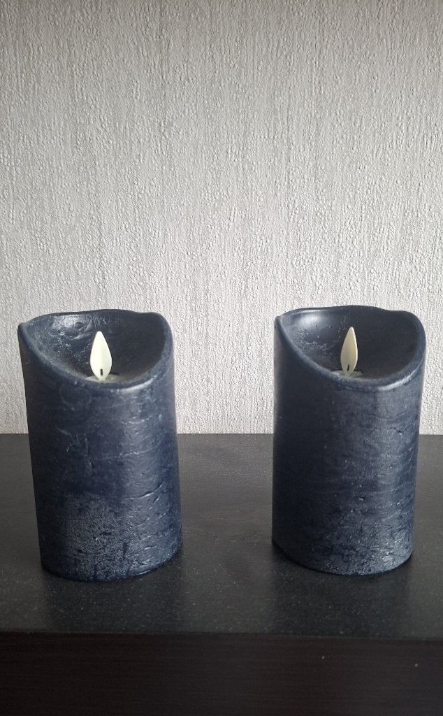Led stompkaars blauw (Wax) met 6 uurs timer, Ophalen, Overige materialen, Gebruikt, 12 cm