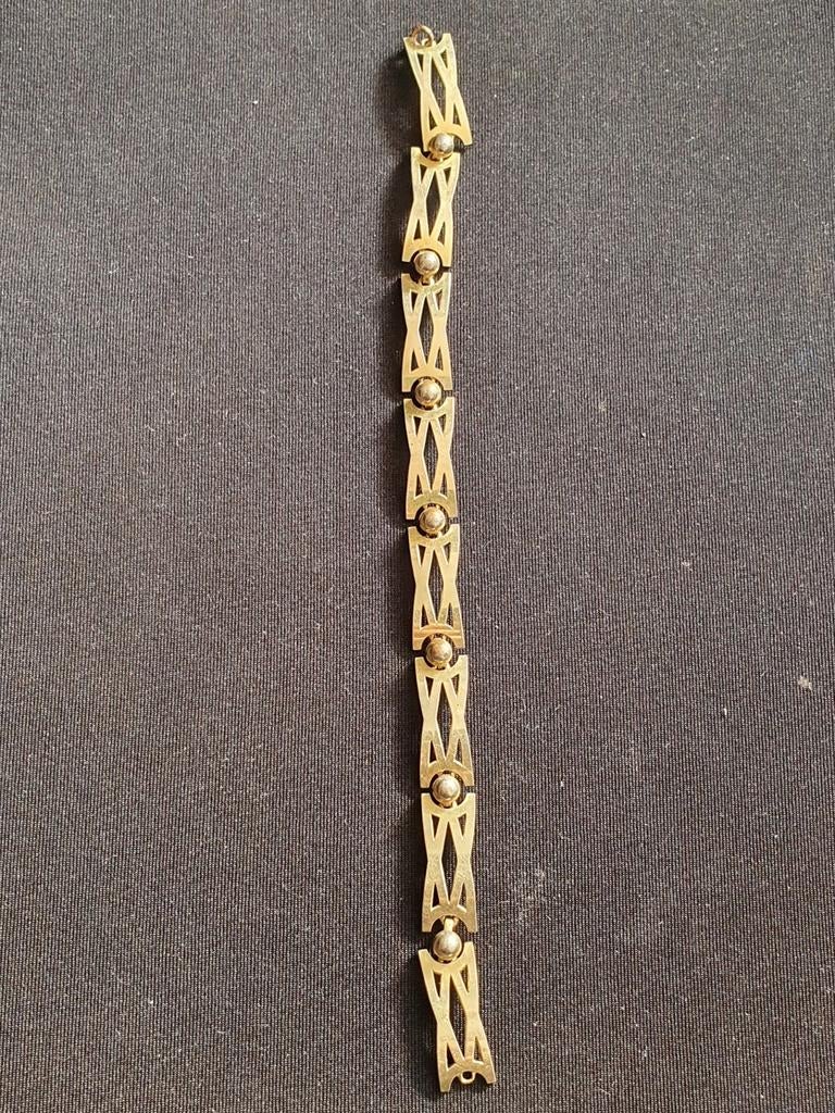 Armband met tekst Amerik k&l, Ophalen of Verzenden, Gebruikt, Goud