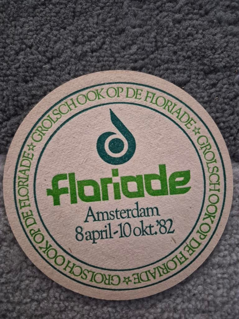 Grolsch bierviltje Floriade 1982 - Zeldzaam verzamelobject, Ophalen of Verzenden