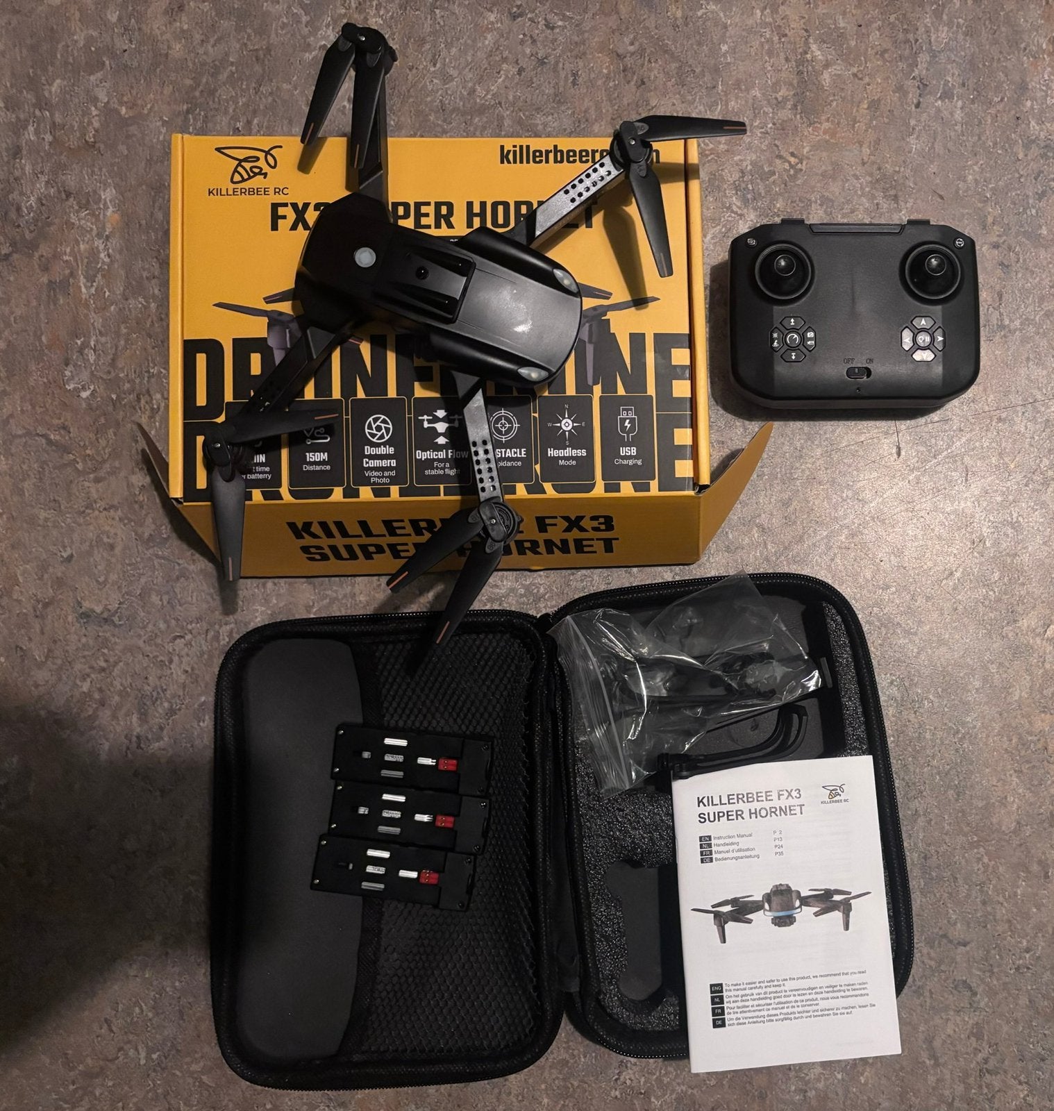 Killerbee FX3 Super Hornet, 30 tot 45 minuten, Cameradrone, 100 tot 1000 meter, Overige merken