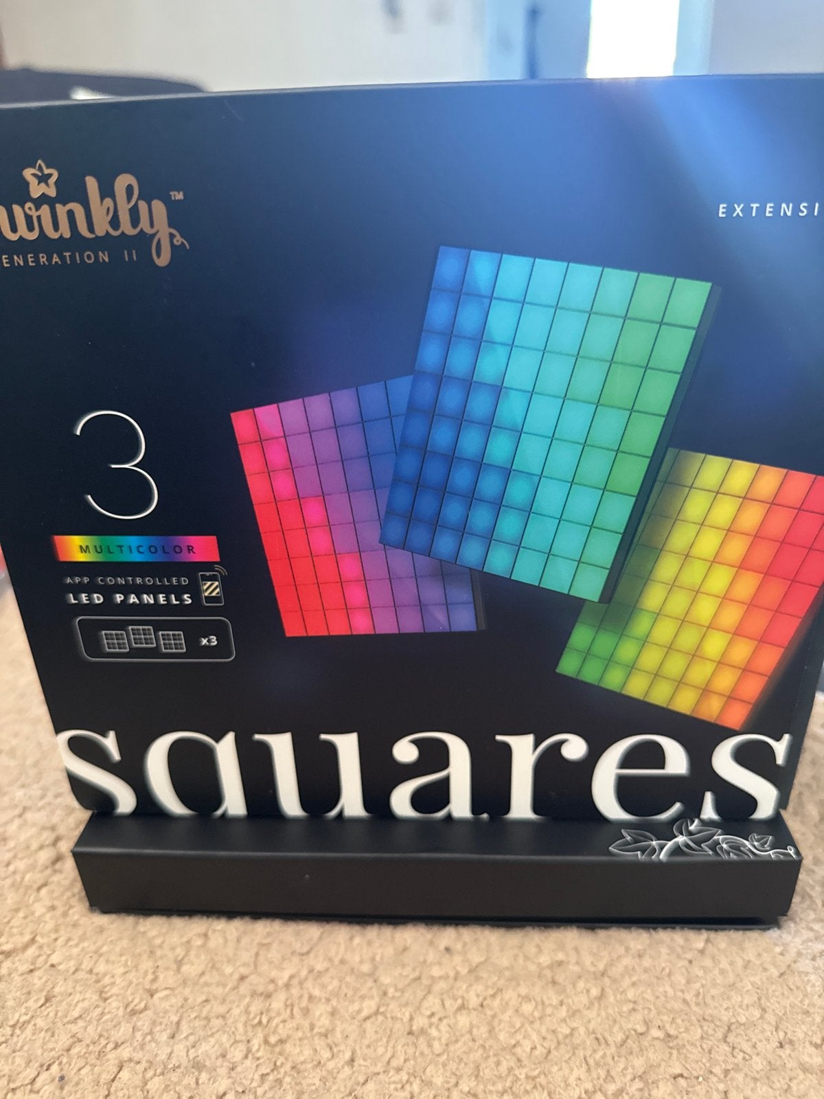 Twinkly Squares LED Panelen - 3 stuks, Multicolour, Overige merken, Meerkleurig, Nieuw, Ophalen of Verzenden