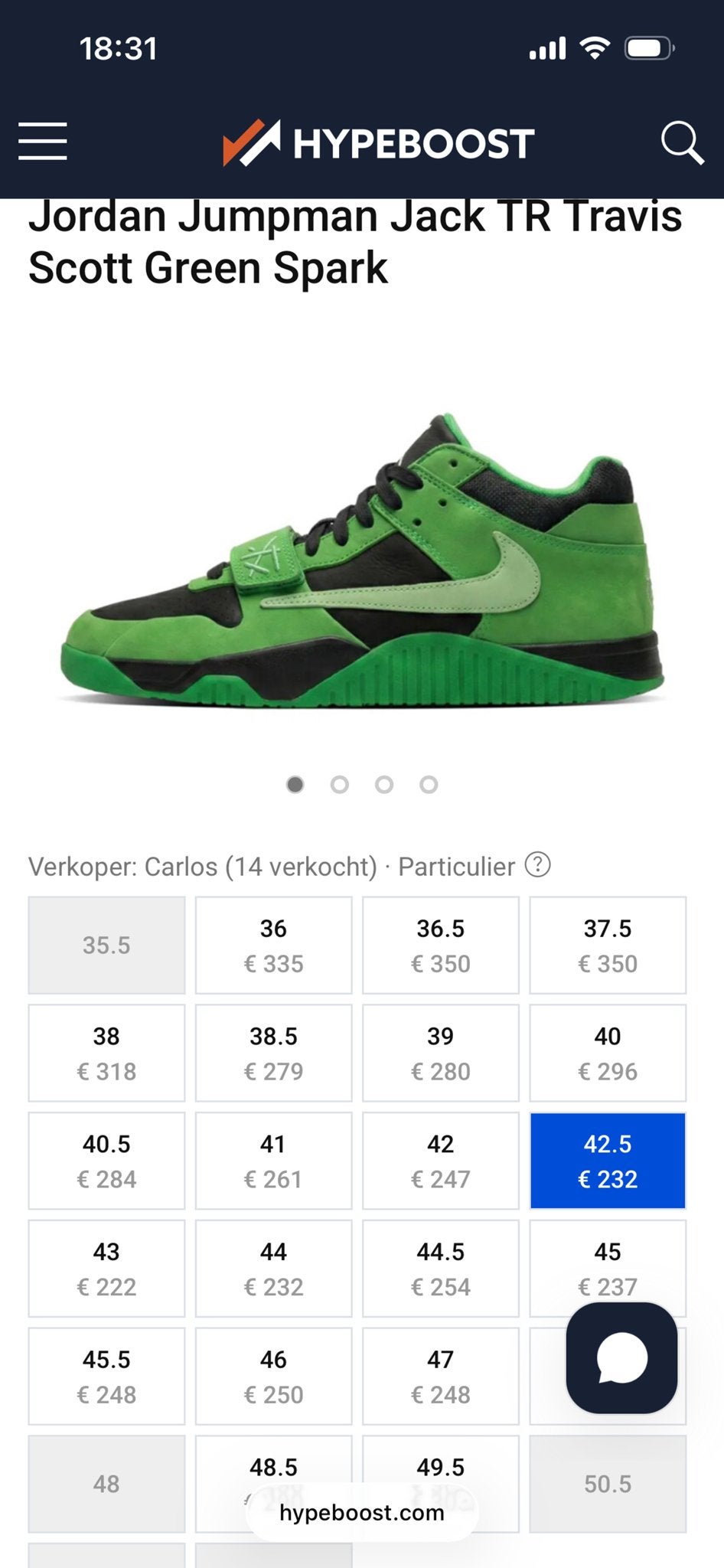 Jordan Jumpman Jack TR Travis Scott "Green Spark", Ophalen of Verzenden, Nieuw, Overige kleuren, Sneakers of Gympen