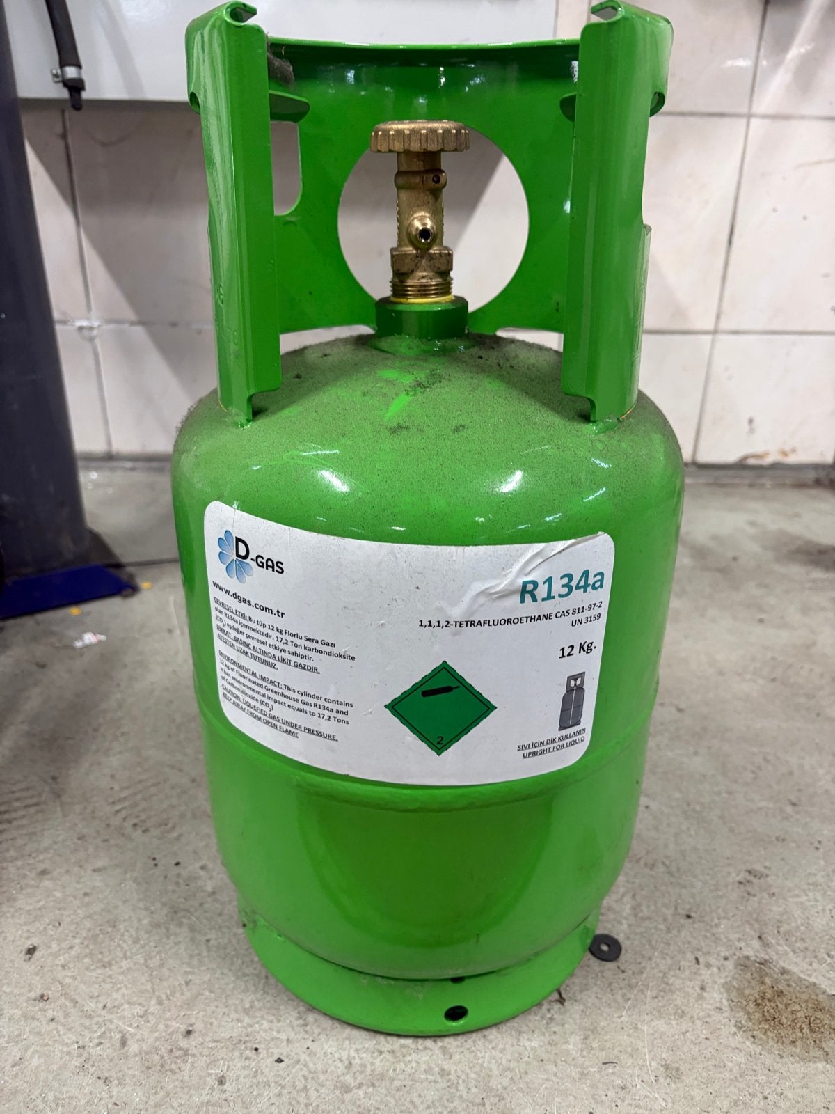 Lege R134a Koelmiddel Gasfles 12 kg - D-GAS, Ophalen, Gebruikt
