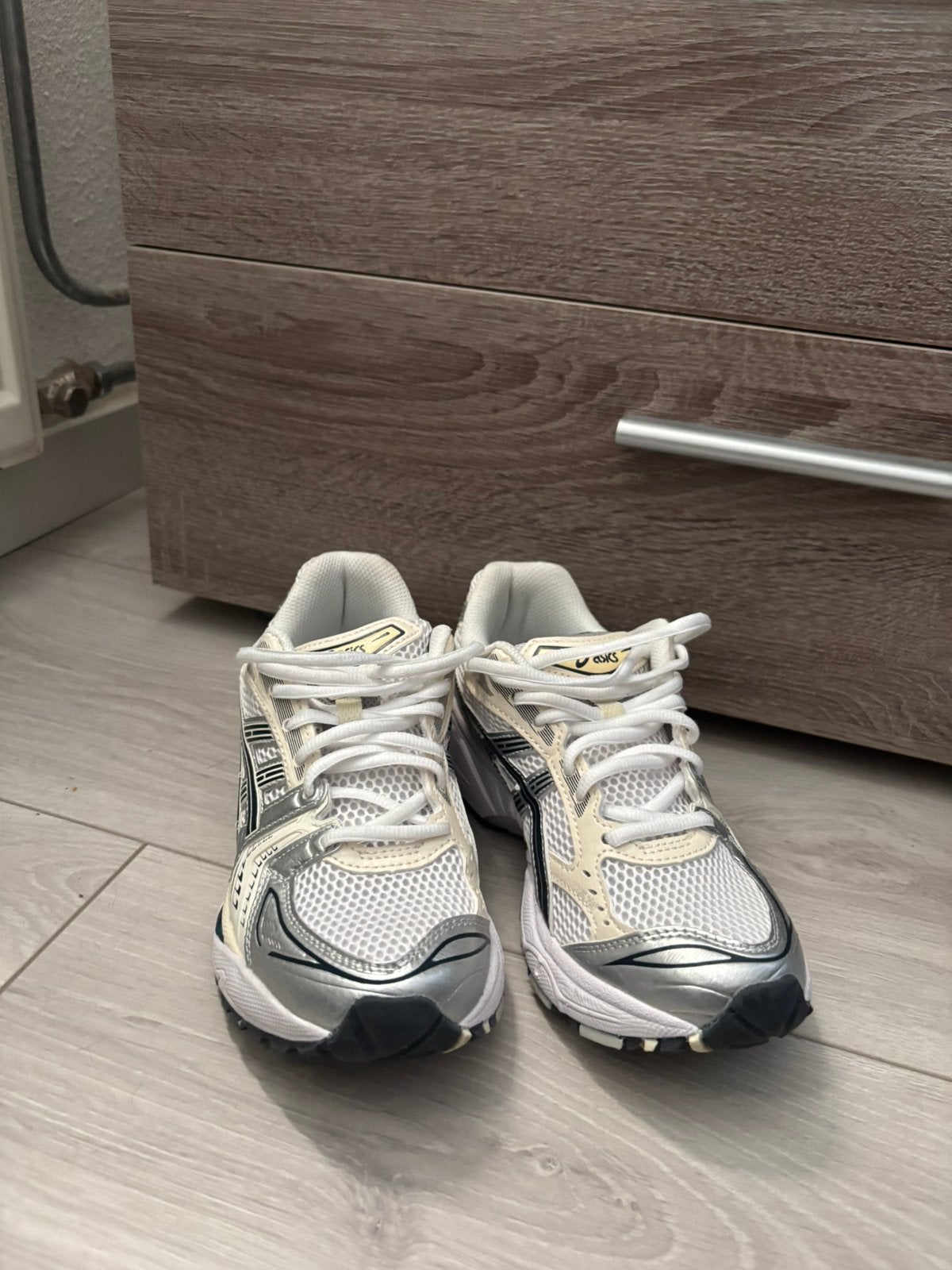 Asics kayano 14 white midnight, Wit, Ophalen of Verzenden, Sneakers of Gympen, Zo goed als nieuw