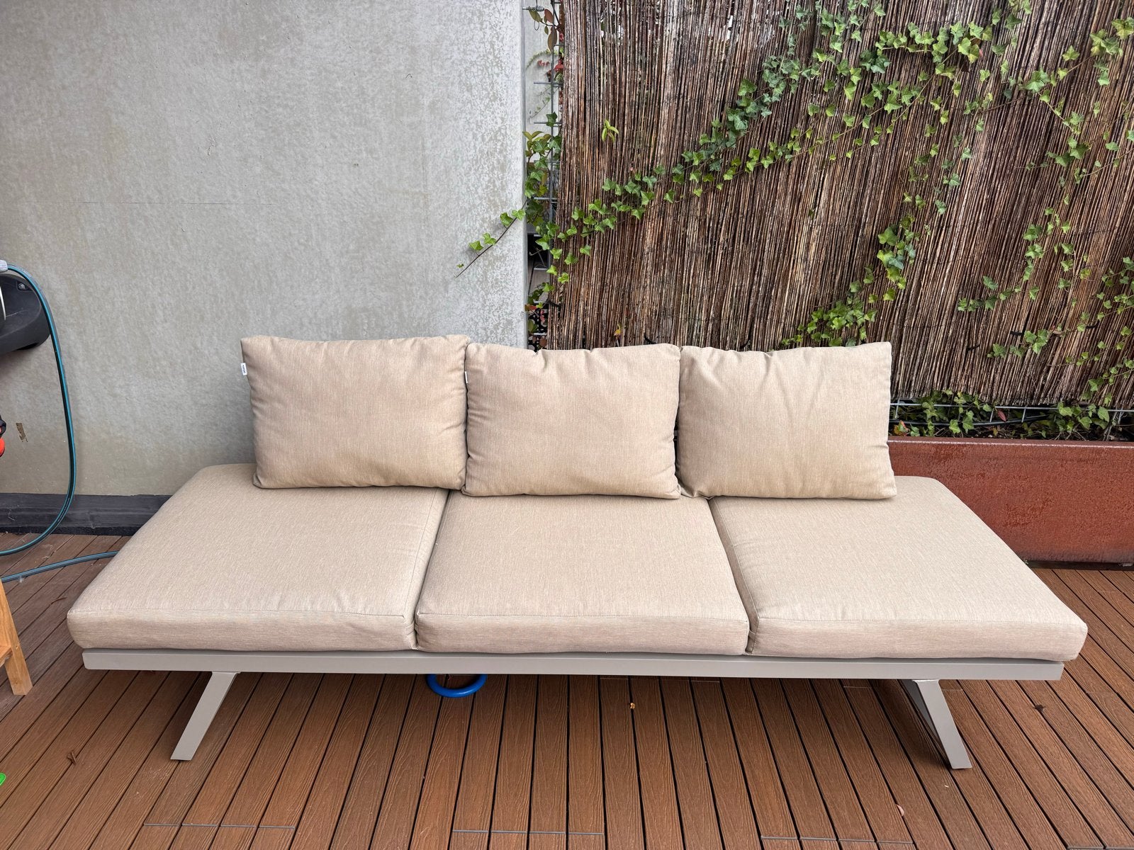 Skluum Libanc 3-zits verstelbare aluminium tuinbank, Ophalen, Zo goed als nieuw, Aluminium