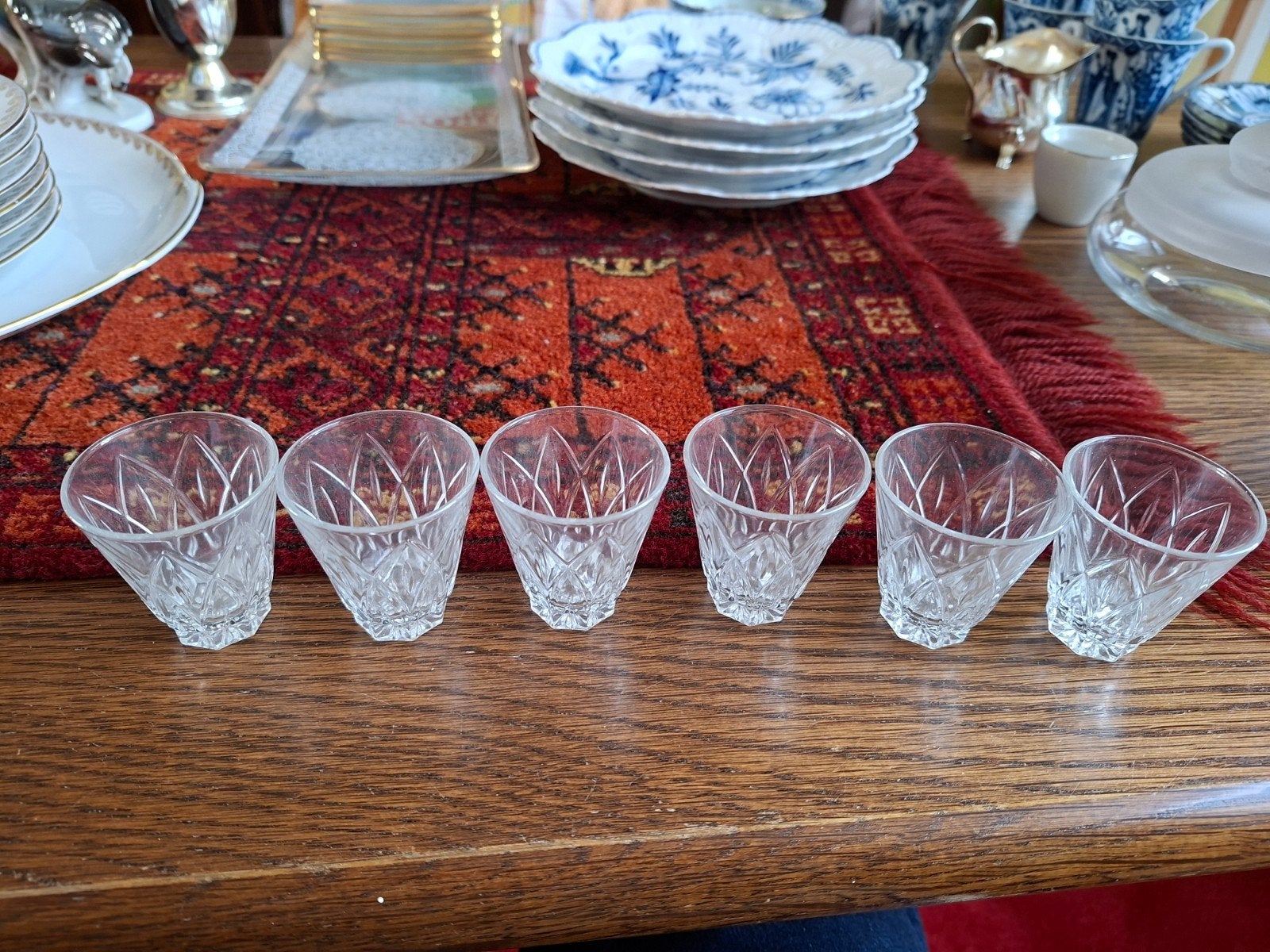 Set van 6 Kristallen Borrelglaasjes - 5 cm hoog, Antiek en Kunst, Ophalen