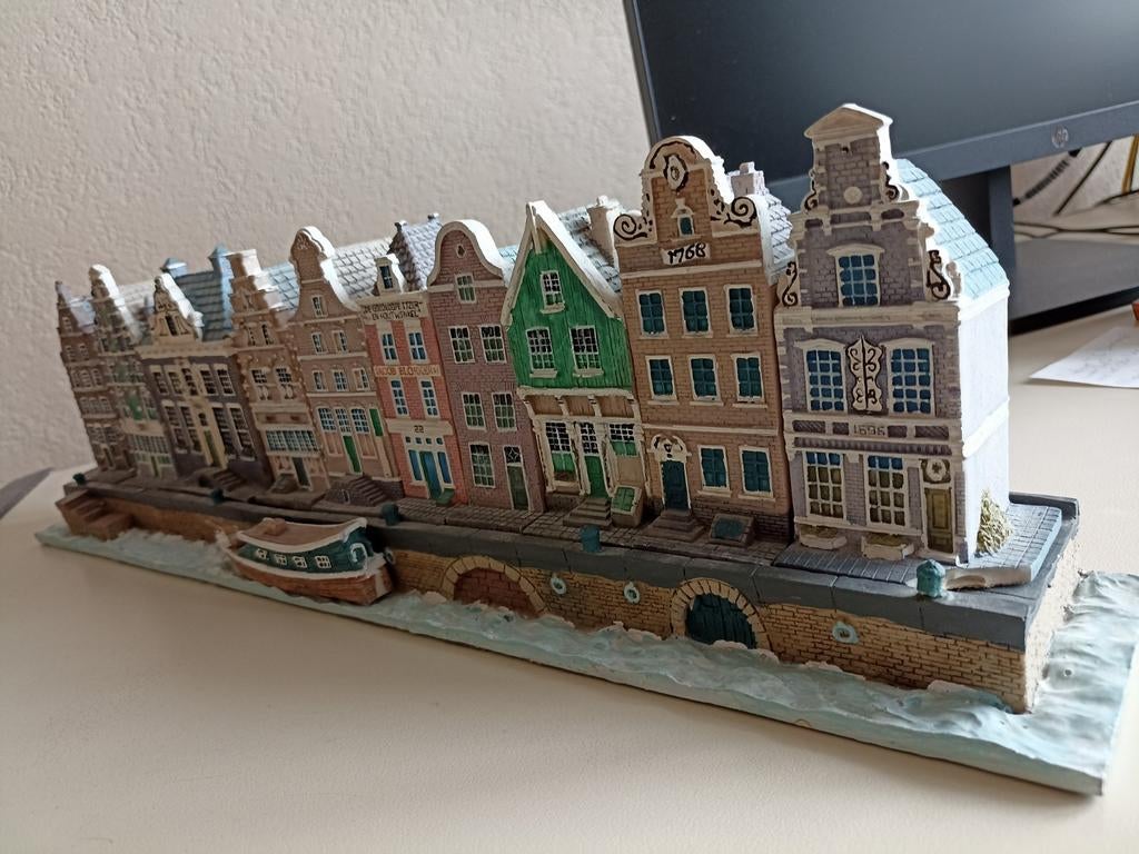 Amsterdamse grachten panden met traditionele gevel 10 stuks, Ophalen of Verzenden