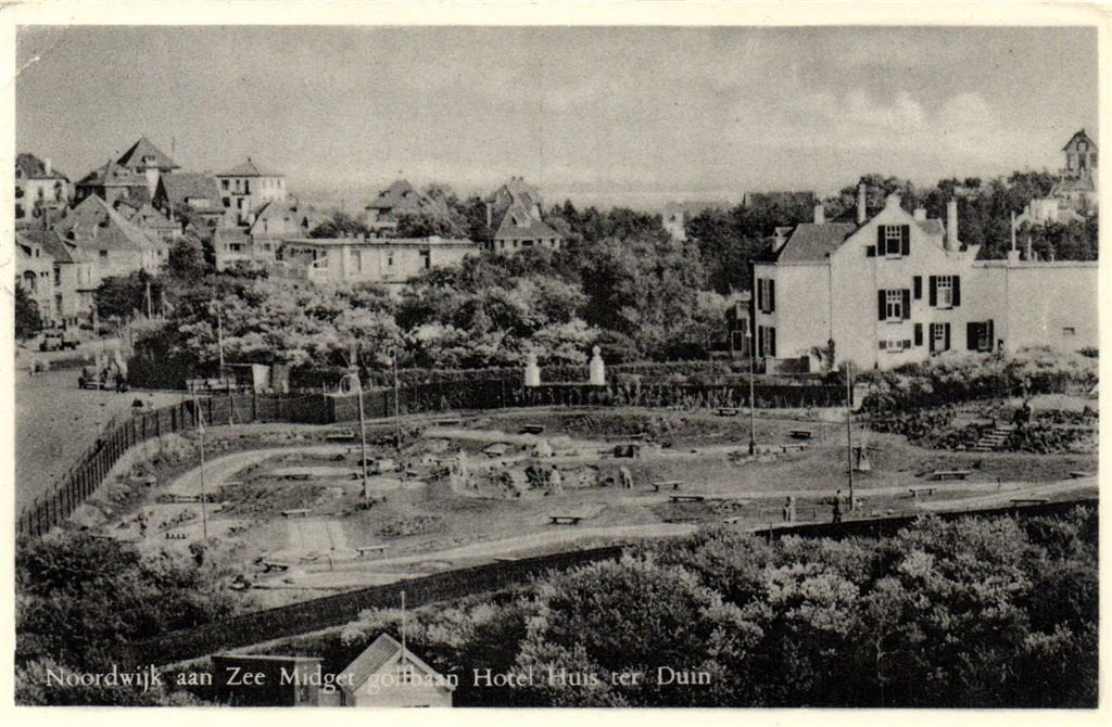Noordwijk aan Zee - Midget golfbaan Hotel Huis ter Duin - 19, Ophalen of Verzenden, 1940 tot 1960, Gelopen, Zuid-Holland