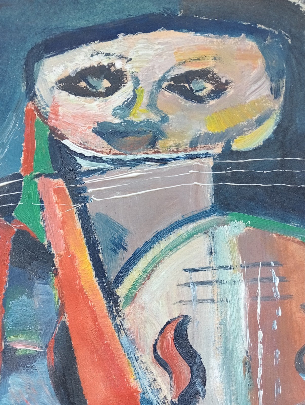 Gouache olieverf op papier collectie Kunstcriticus F.Duister, Ophalen of Verzenden