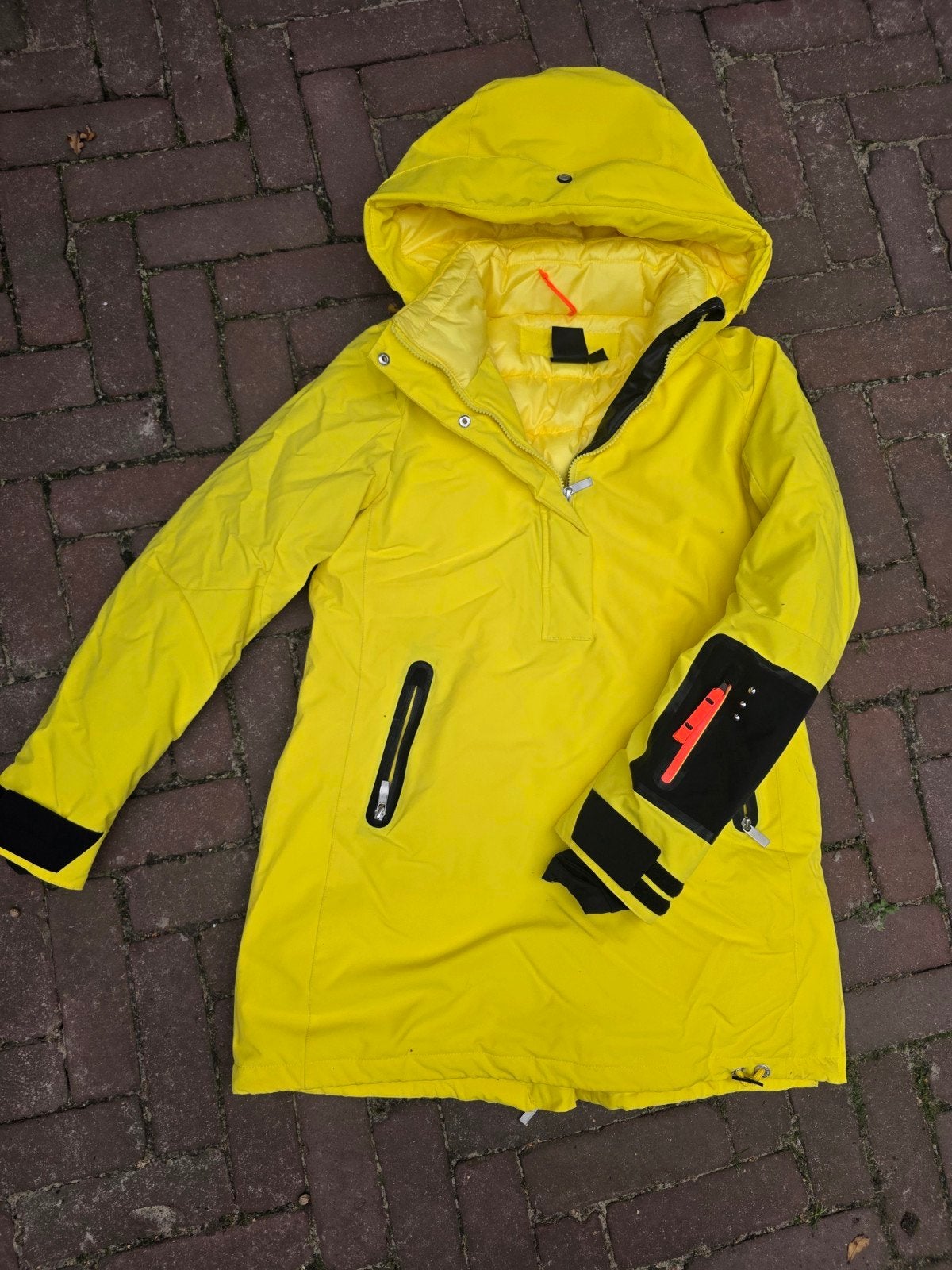 ski, snowboard jas met bijpassend ondershirt, Maat 38/40 (M), Icepeak, Geel, Ophalen of Verzenden