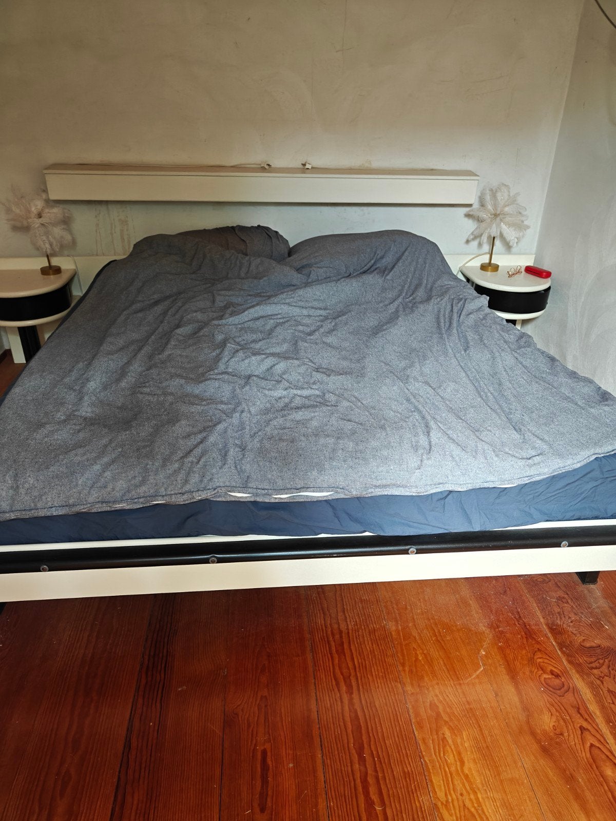 Auping Bed 180x200 incl. nachtkastjes. Zonder matras, Ophalen, Wit, Tweepersoons, 180 cm