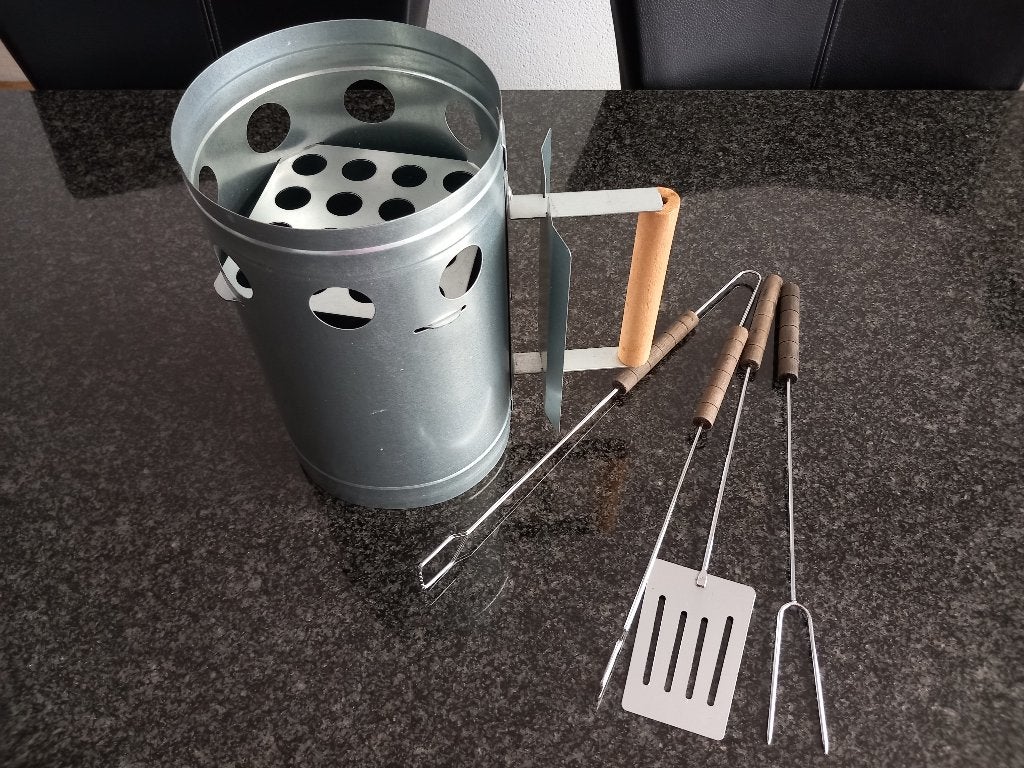 BBQ Barbecue Brikettenstarter, 3-delig grillset gloednieuw!!, Ophalen of Verzenden, Nieuw