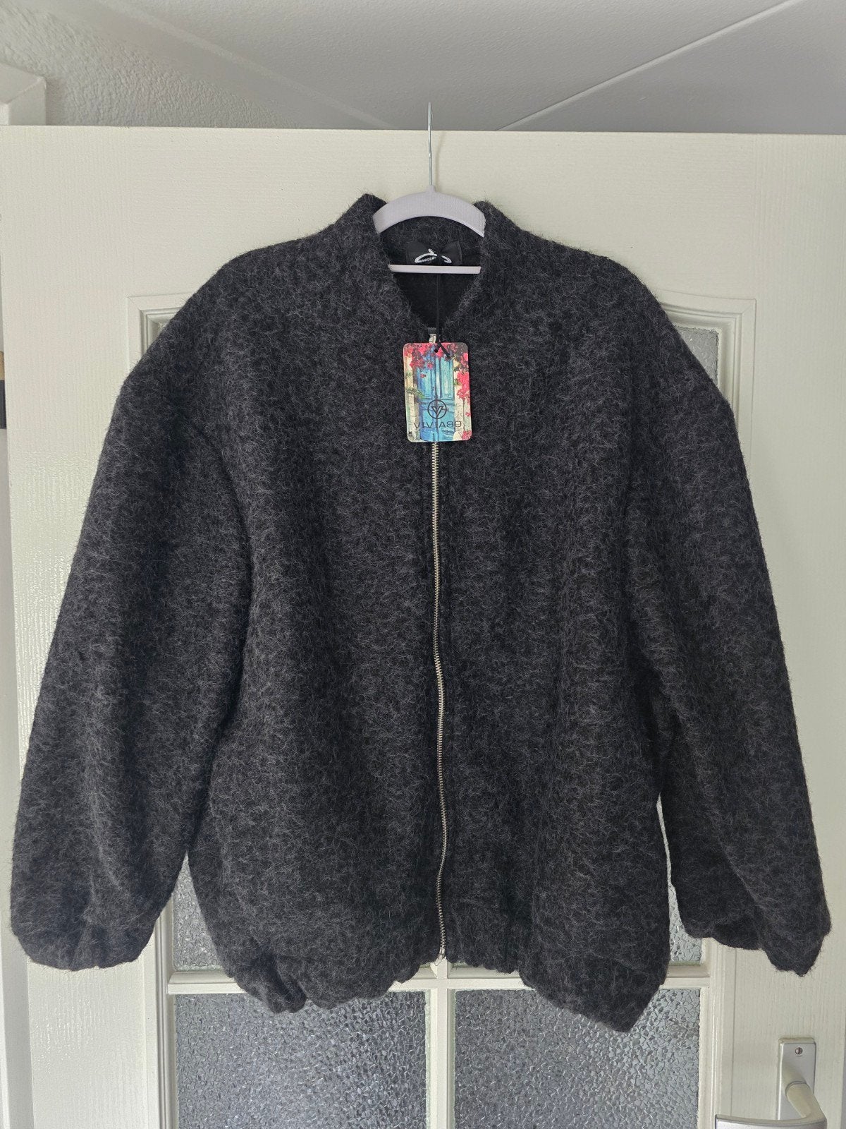 nieuw tussenjas bomber grijs 40 42 44, Kleding | Dames, Ophalen of Verzenden, Nieuw, Maat 42/44 (L), Grijs