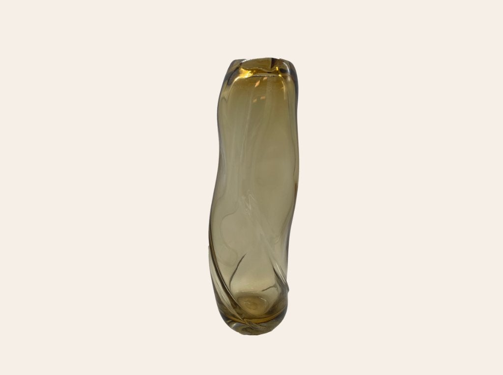 Ferm Living Water Swirl -  geel glas | transparant, Huis en Inrichting, Ophalen, 47 cm, Geel, Glas