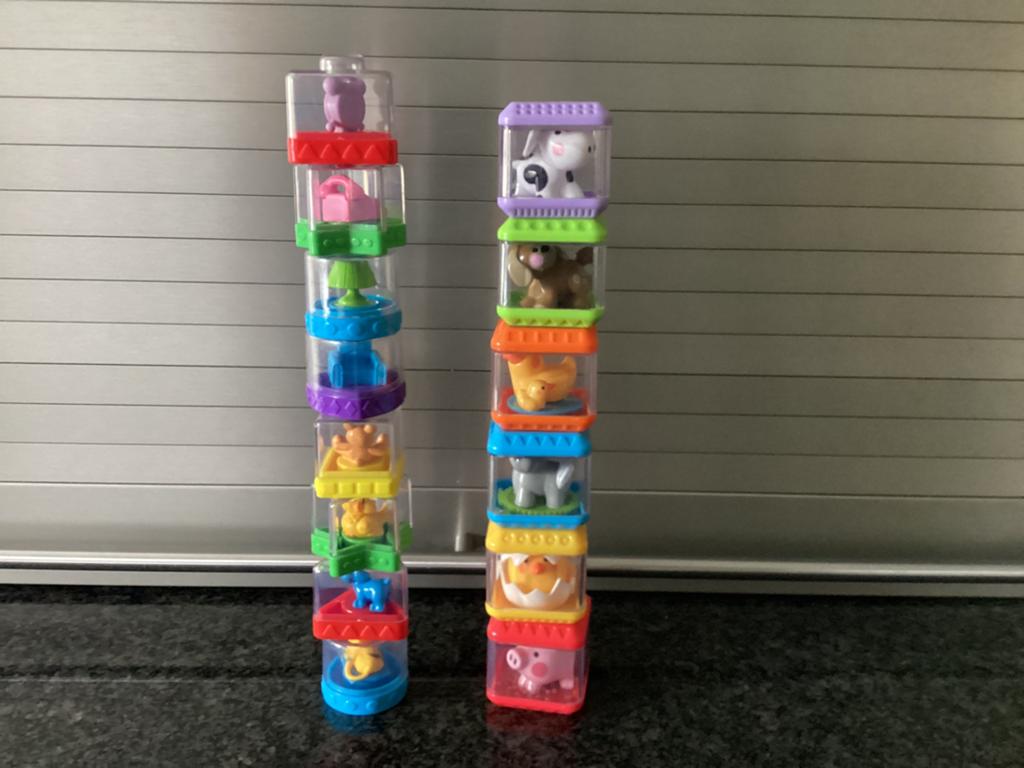 Vintage Fisher Price stapel blokken 2 sets, Ophalen of Verzenden, Overige typen