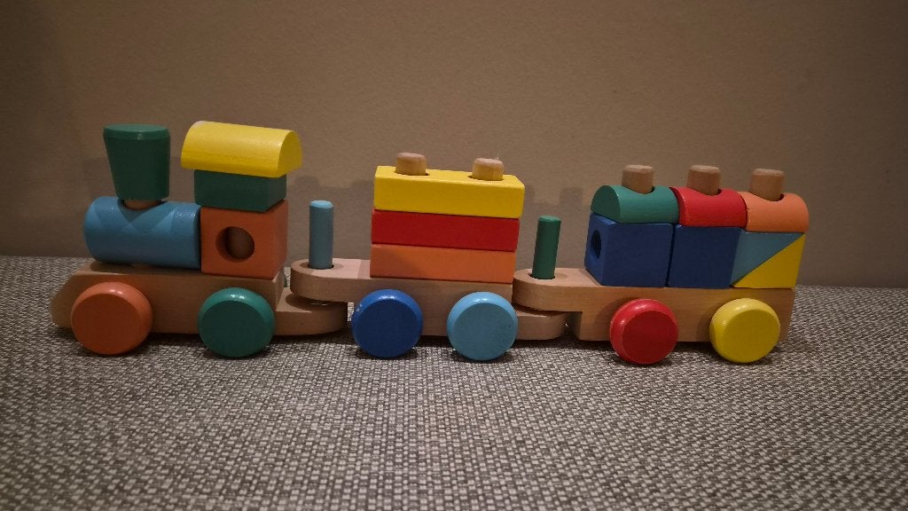 Houten blokken trein, Ophalen of Verzenden, Gebruikt