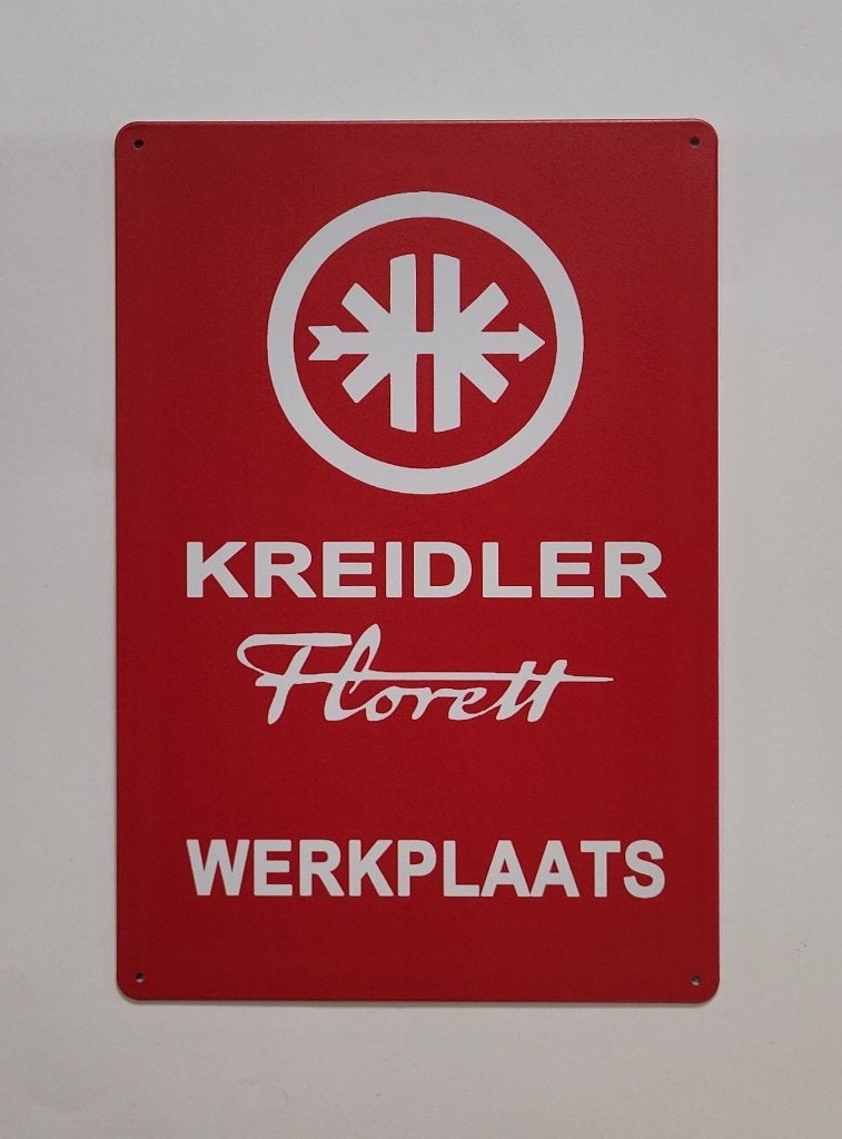 Kreidler Werkplaats reclamebord van metaal wandbord deco, Reclamebord, Info@deconoord.nl, Deco Noord, Nieuw