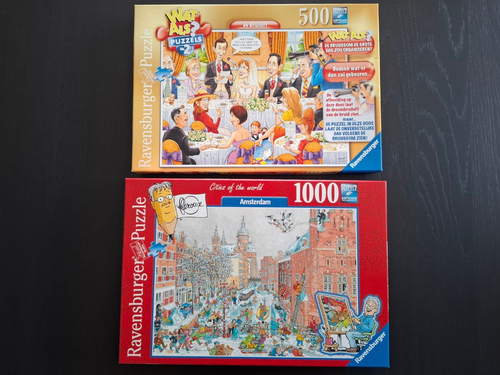 Ravensburger Puzzels: Amsterdam & Wat Als? Bruiloft, Ophalen, 500 t/m 1500 stukjes, Zo goed als nieuw, Legpuzzel