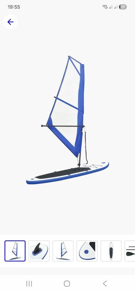 Opblaasbaar windsurfboard met zeil, Watersport en Boten, Windsurfen, Ophalen, Complete set, Minder dan 5 m²